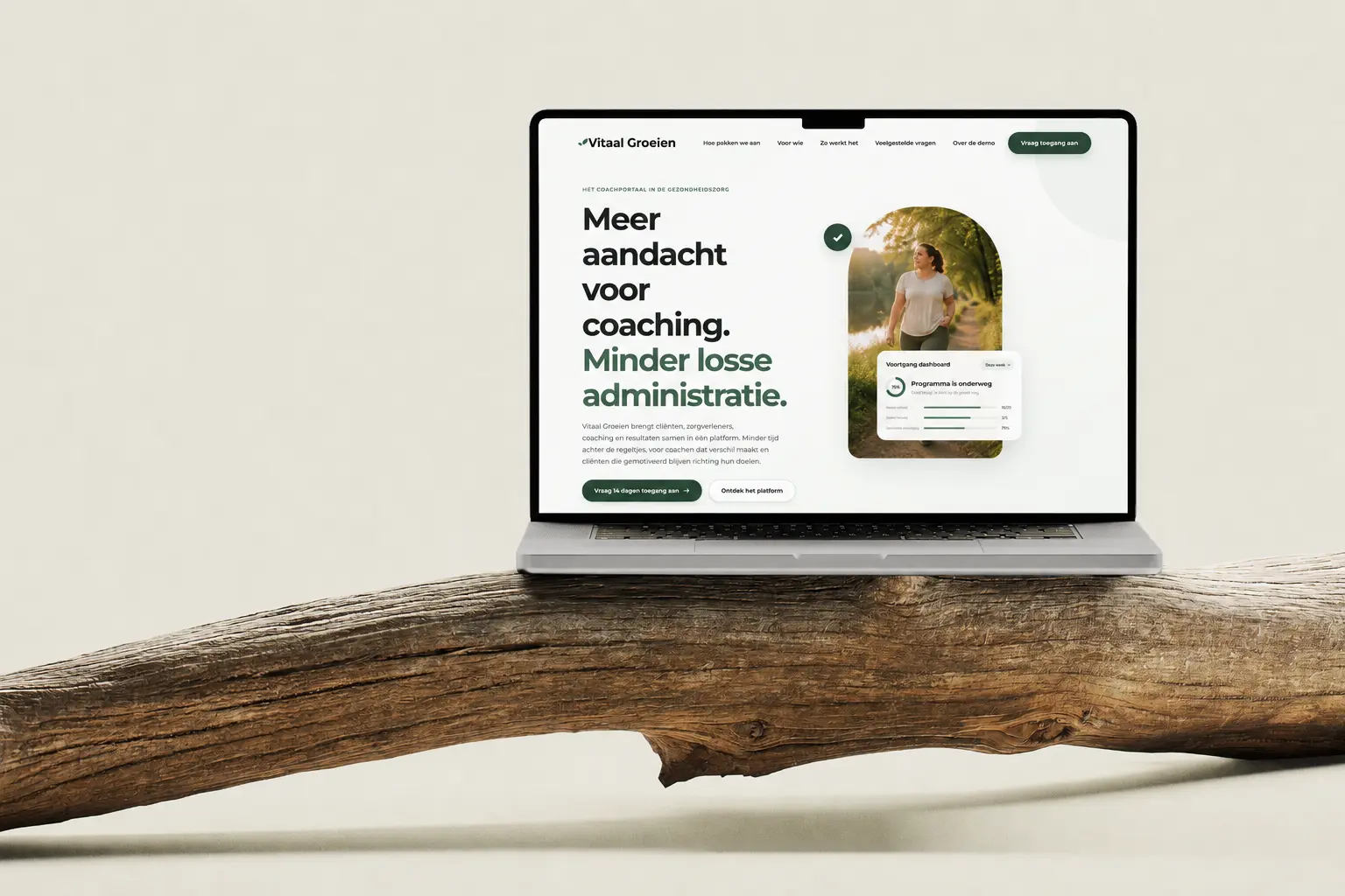 Vitaal Groeien op een laptop