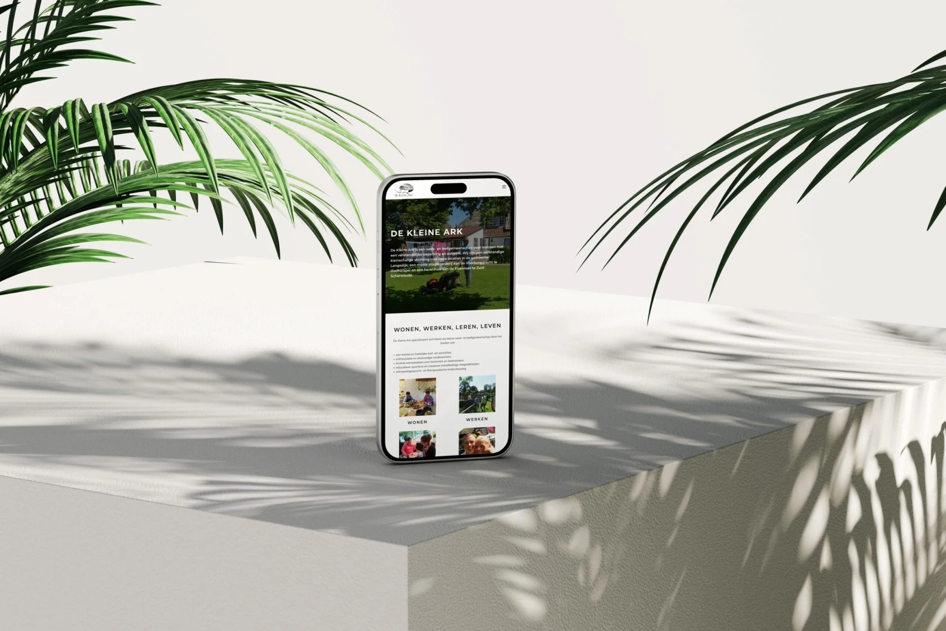 Mobiele website van De Kleine Ark
